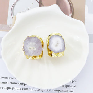 Gold Druzy Adjustable Ring