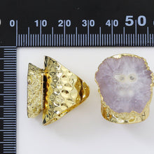 Load image into Gallery viewer, Gold Druzy Adjustable Ring
