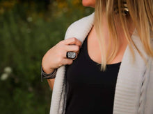 Load image into Gallery viewer, Gunmetal and druzy Cigar Ring
