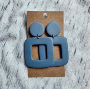 Heather Blues Clay Earrings