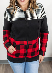 Buffalo Plaid Zip Hoodie