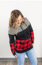 Load image into Gallery viewer, Buffalo Plaid Zip Hoodie
