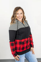 Load image into Gallery viewer, Buffalo Plaid Zip Hoodie
