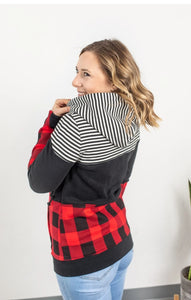 Buffalo Plaid Zip Hoodie