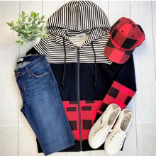 Load image into Gallery viewer, Buffalo Plaid Zip Hoodie
