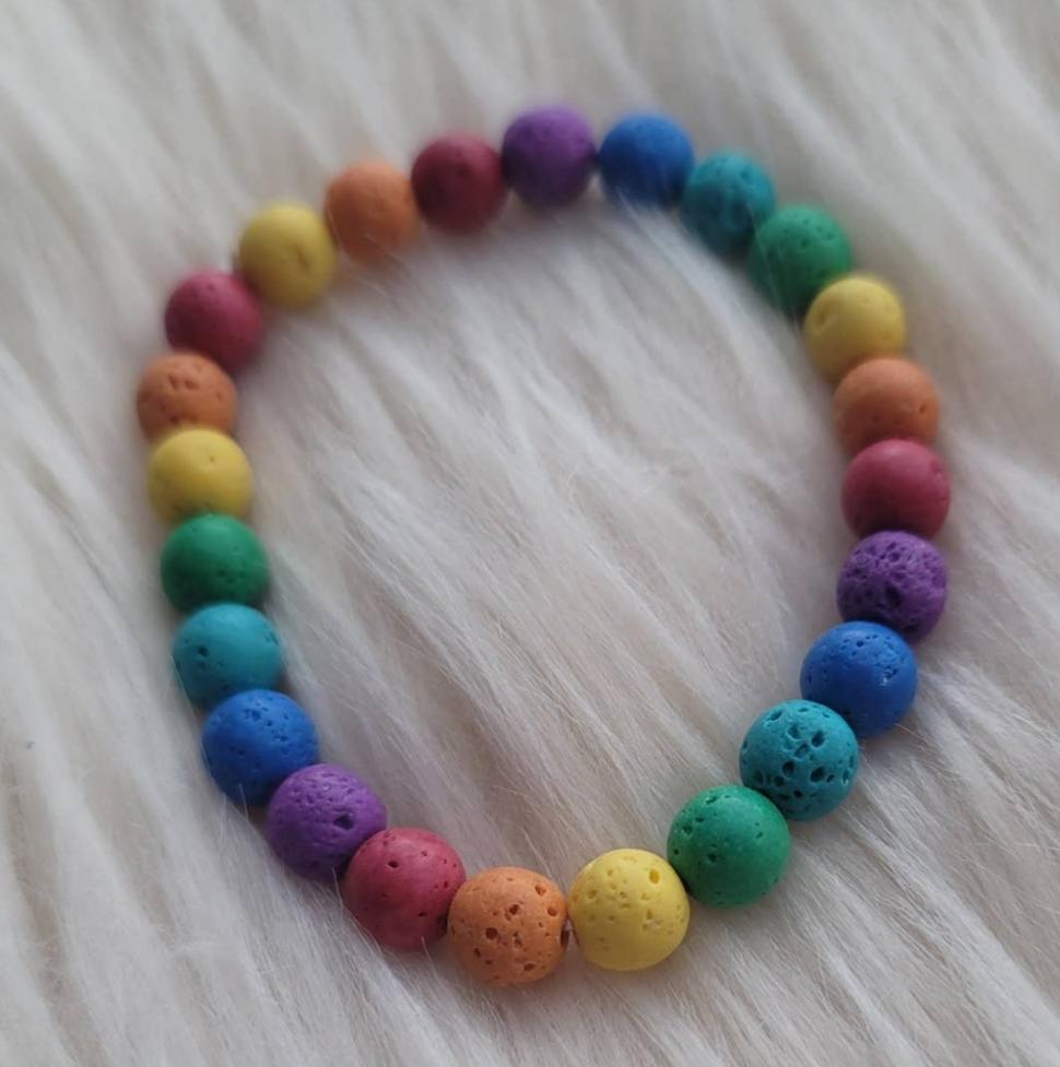 Rainbow lava stone braclet