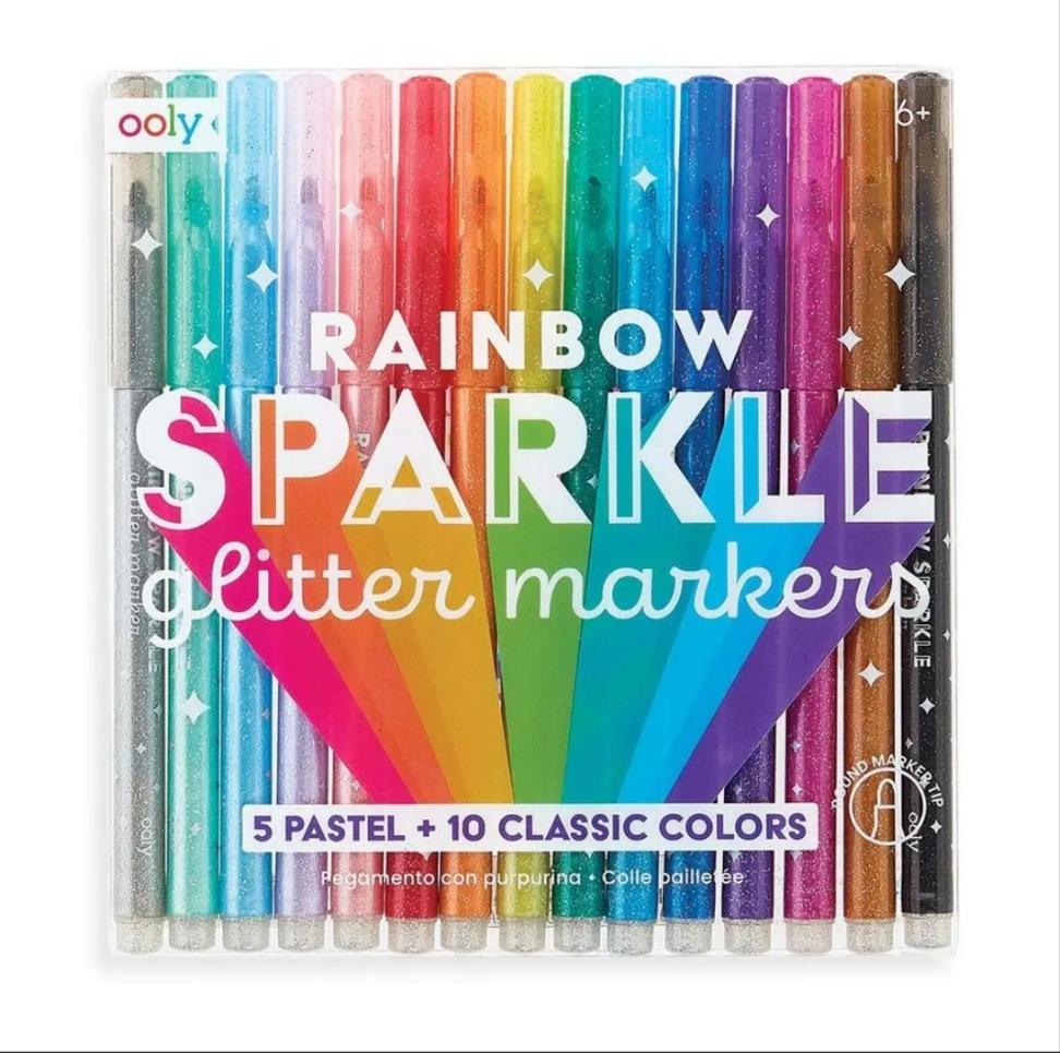 Rainbow Sparkle Glitter Markers