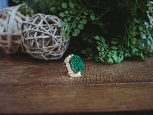 Green Druzy Ring