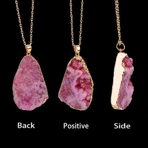 Pink Druzy Quartz Necklaces