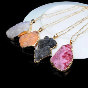 Pink Druzy Quartz Necklaces